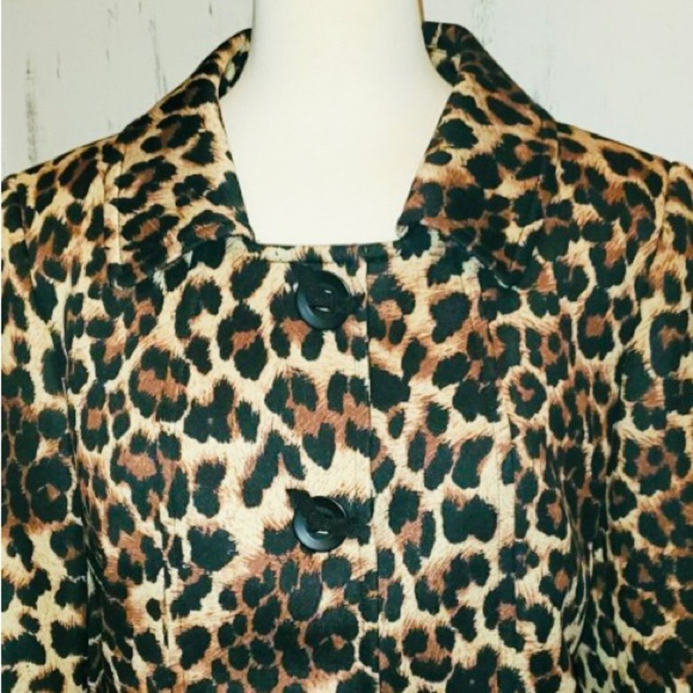 Tahari Button Leopard Print Jacket